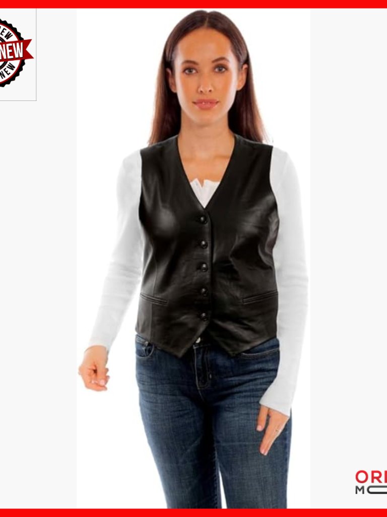 Lamb Leather Vest Button Front Loose Fit X-Large Lightweight